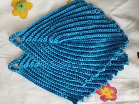 Topflappen H-Blau Handarbeit 