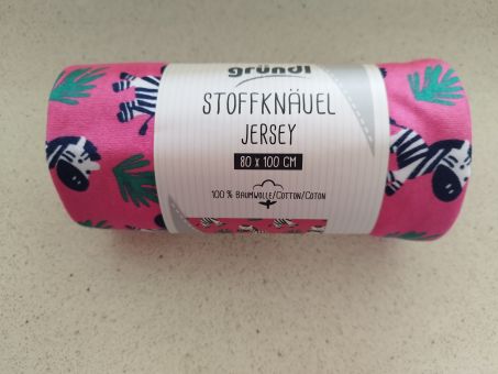 Stoff-Jersey -Pink-Zebra 