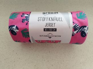 Stoff-Jersey -Pink-Zebra 